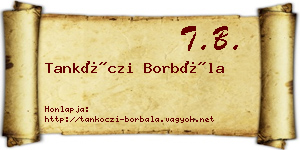 Tankóczi Borbála névjegykártya